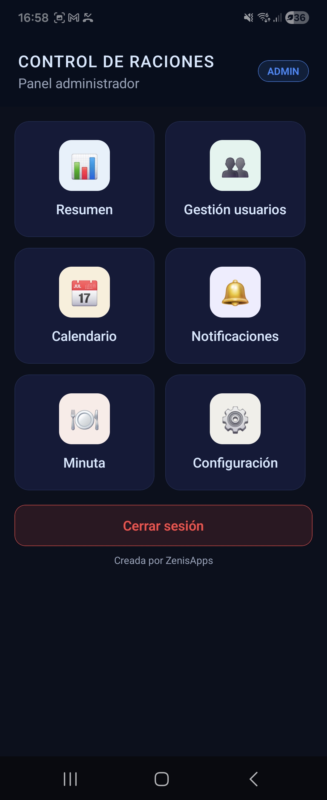 Control de Raciones